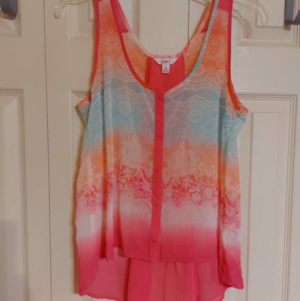 Candles sleeveless Top. Size S